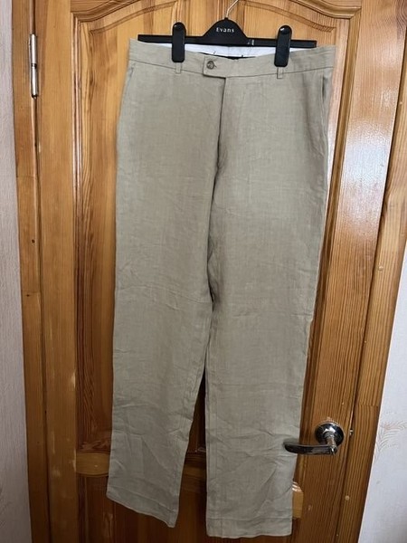 Men Strellson Trousers Beige Linen 34