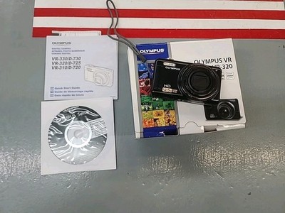 Olympus VR-320 Compact Digital Camera 14MP 12.5x Zoom Black Works New Battery 