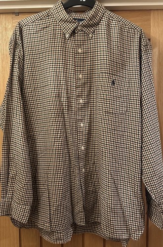 RALPH LAUREN Shirt - Size XL- Black, Brown & white check- Excellent Condition -
