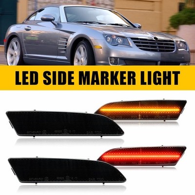 Smoke Front 4X & Rear Bumper Side Lights Marker For 2004-2008 Chrysler Crossfire