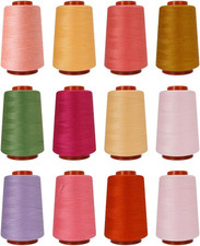 12PCS Sewing Thread Kit 30Wt Spools,12 Colors,Assorted Colors Each 800 Yards of