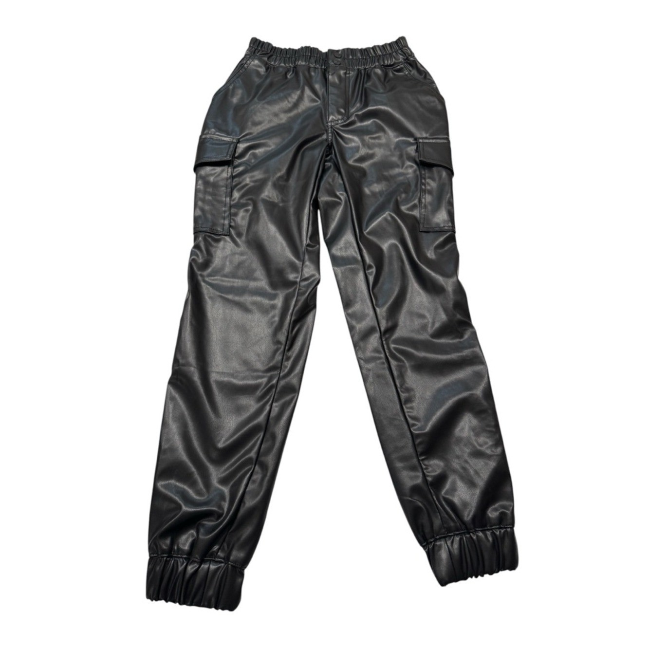 Madden Girl - Juniors Black Faux Leather Joggers (Never Used) - Size XS