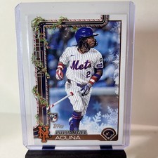 2025 Topps Holiday Luis Angel Acuna RC #H113 Image Variation Candy Cane Bat Mets