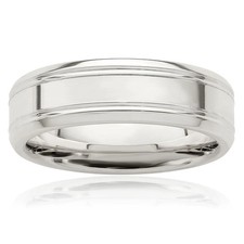 925 Sterling Silver 6mm Edge Classic Wedding Ring