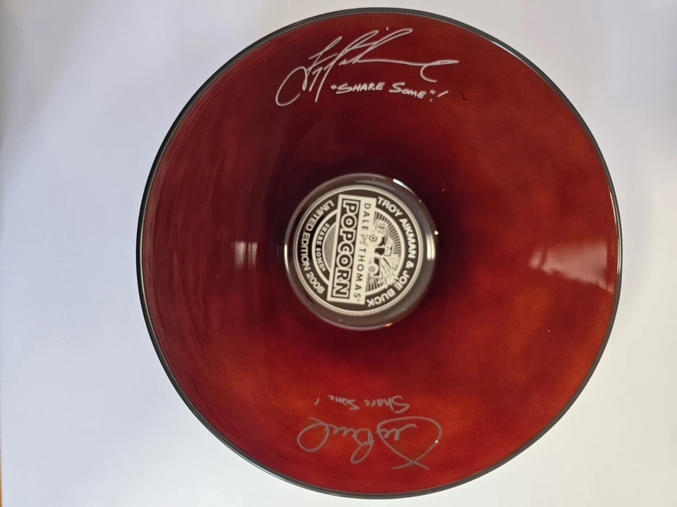 Dale & Thomas Glass Popcorn Bowl Ltd 2008 Troy Aikman & Joe Buck Foto 2 de 4