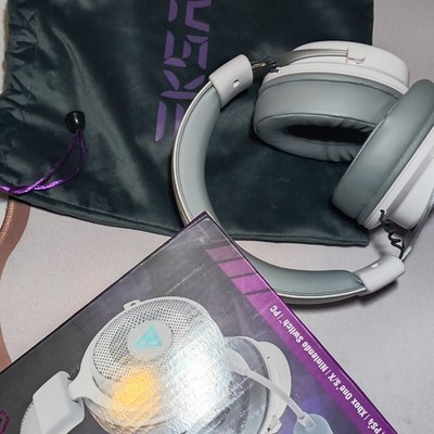EKSA E900 Pro Gaming Headset White Gray Surround Sound USB 3.5mm Boom Mic