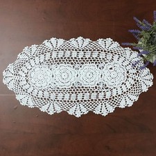 12x23 100 Cotton Handmade Crochet lace Table Runners Oblong Tablecloth Doili...