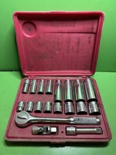 Mac Tools Usa 38 Round Head Ratchet 6 Point Sae Socket Set Deep Shallow Read