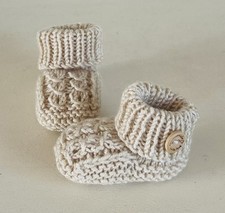 Baby Booties Knitting Pattern Mock Cable Paper Copy Beginner DK 0-3 3-6 Gift