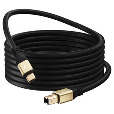 Long USB C to USB B Printer Cable 20FT, High Speed Type C to MIDI Cable