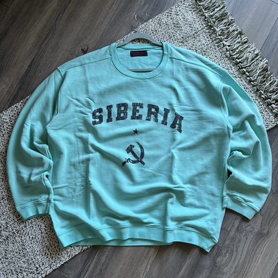 SIBERIA HILLS Blood Crewneck Misty Teal Sweatshirt Size L