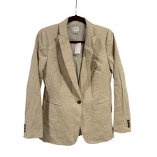 J. Crew Crosshatch Linen-Cotton Holland Blazer for Women Size 6 NWT