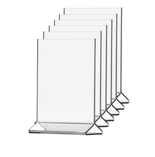 6 Pack Acrylic Sign Holder 8.5" x 11" Signs Top Load Clear Plexiglass Double ...