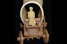 Pioneer Woman Conestoga Wagon driver seated plastic toy soldier Marx playset