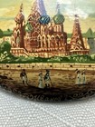Vintage Hand Painted Signed Russian Scene Decorative Lacquer Brooch Pin — photo 2