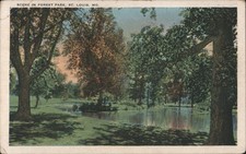 St. Louis, Missouri MO Scene Forest Park 1925 Kansas City Vintage Postcard