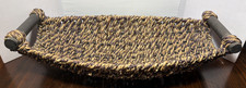 Seagrass Wicker Woven Oval Basket, Metal Frame, Double Handled, 15  Long 8  Wide
