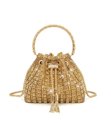 Sparkly Diamond Evening Bag Clutch Purses for Women Rhinestone Purse Gold