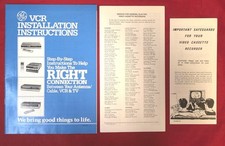 General Electic VCR Intallation Instruction Manual w Inserts 1986