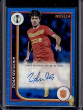 2023-24 Topps Chrome Merlin UEFA Zidan Sertdemir Auto Blue Refractor #/75