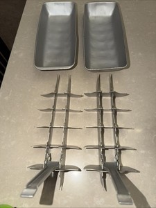 Set Of 2 Vintage Aluminum Ice Cube Trays