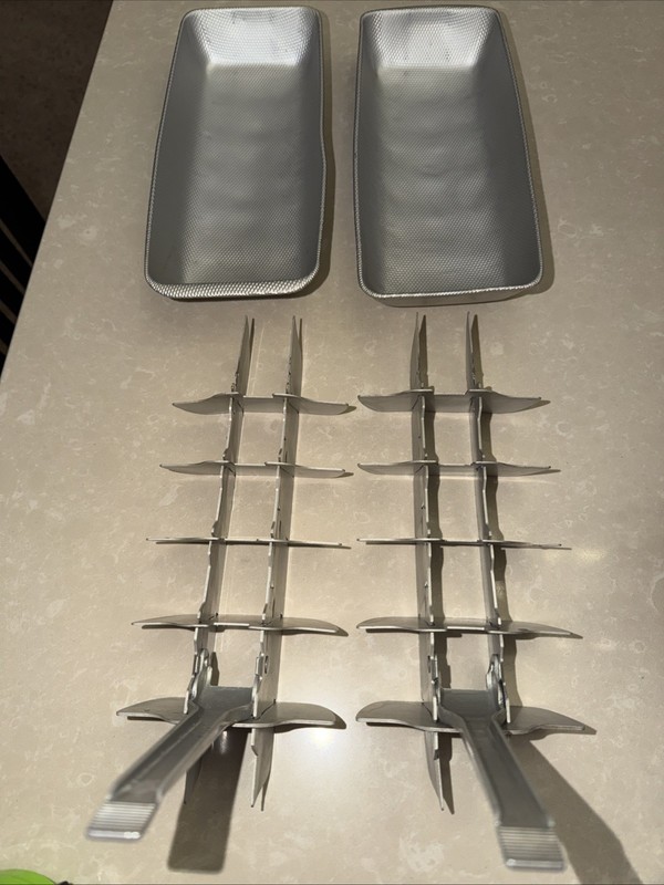 Set Of 2 Vintage Aluminum Ice Cube Trays