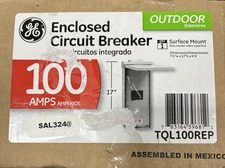 GE TQL100REP 100 Amp Outdoor Breaker with Enclosure in Gray