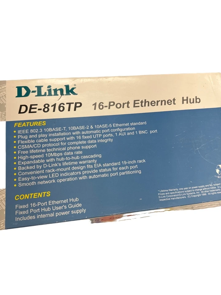 D-Link DE816TP 16 port Ethernet hub SKU 3658 - Image 4 of 4
