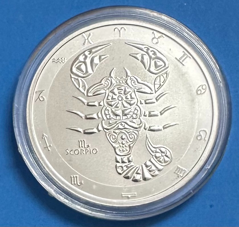 2024 Tokelau 1 oz. Silver $5 Zodiac Series: Charles III - SCORPIO