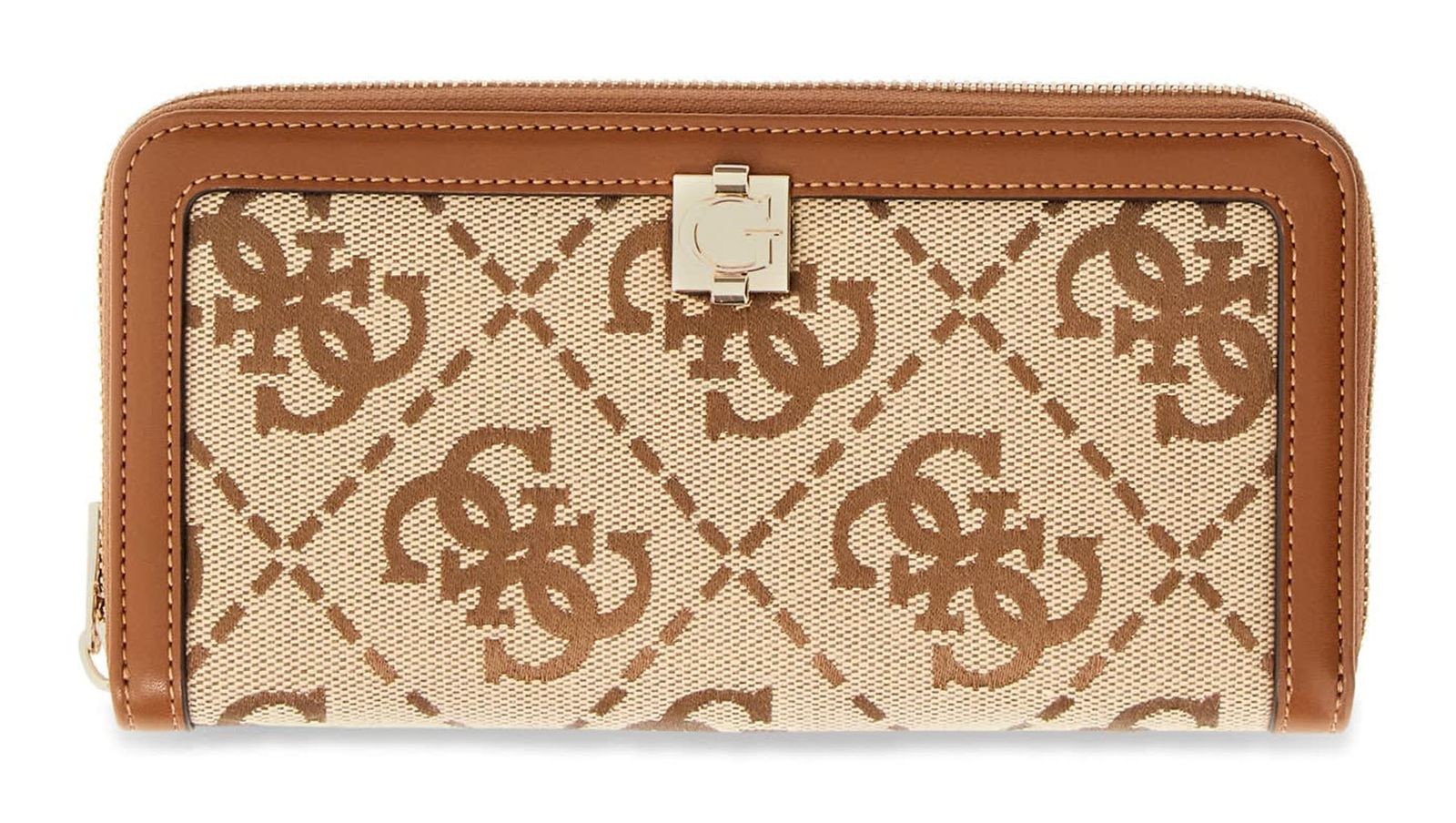 GUESS purse Audrey Logo SLG Zip Around Wallet L Latte Logo