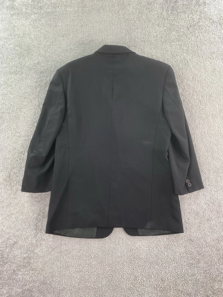 Chaqueta Traje De Colección Yves Saint Laurent 40 S Lana Negra Sólida Diseñador de Lujo Foto 3 de 4