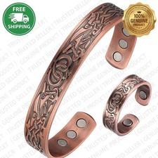 Mens Bracelet Magnetic Therapy Arthritis Pain Relief Pure Solid Copper Same Day