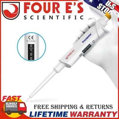 4E'S SCIENTIFIC Adjustable Volume Pipette Single Channel Micropipette High Precision Pipettor US