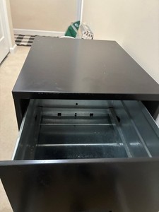 Black metal 2 drawer file cabinet