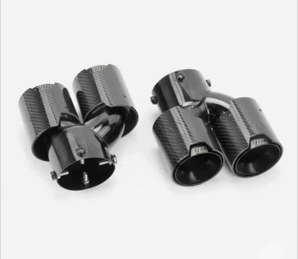 PARA BMW G20 M340i M440 2019-2025 FIBRA DE CARBONO ACERO INOXIDABLE CUÁDRUPLE ESCAPE SILENCIADOR PUNTA Foto 3 de 4