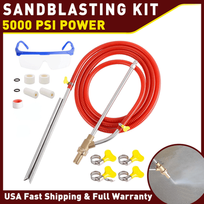 #ad Sandblasting Kit for Pressure Washer Sand Blaster Attachment Nozzles 5000 PSI $31.97