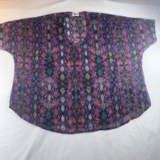 Show Me Your Mumu Sheer Sleeveless Colorful Oversized Top Women's Size Small