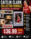 Caitlin Clark Funko Pop #02 + 2025 Donruss WNBA #47 Card Fever Gift Bundle