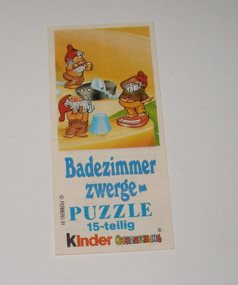 Puzzle Beipackzettel "Badezimmerzwerge" 1991 Unten Rechts - Bild 1 von 1