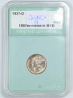 1937-D 10C Mercury Silver Dime in Choice UNC+ FB Full Bands #190575