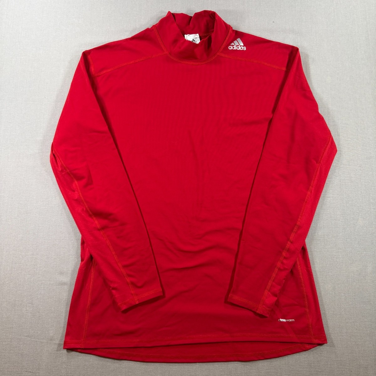 Adidas Climawarm Mockneck Shirt Mens 2XL Red Long Sleeve
