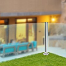 Glass Railing Corner Post Stainless Steel Balustrade for Balcony Deck 35.8Inch