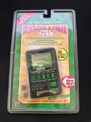 NEW Vintage Las Vegas Casino Corner Blackjack & Poker Handheld Travel Game