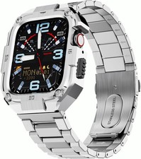 Stainless Steel Watch Band Case for Apple Watch 45mm Series 9/8/7 Rugged Strap