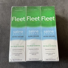 3 Pack-Fleet Saline Enema Extra Volume w/Gentle Glide Tip Laxative 7.8 oz