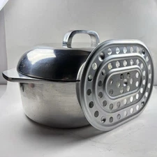 VILLAWARE Amuminum Roaster Cookware Traditional Hand Cast 6 Qt Vintage * READ*