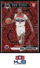 2024-25 Panini Mosaic Bub Carrington Fast Break Red Mosaic #/99 Rookie #259