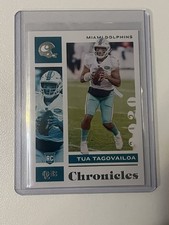 Tua Tagovailoa Teal/Green Foil Rookie RC 2020 Chronicles Card #60 Miami Dolphins. rookie card picture