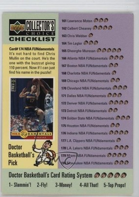 1996-97 Collector's Choice Checklist Chris Mullin David Robinson #200 HOF 19k9