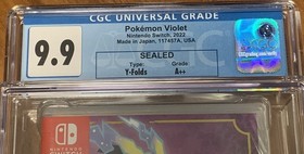 NEW ENCASED 2022 SWITCH Pokemon Violet Game 1st Print CGC Graded 9.9 Y-Fold A++